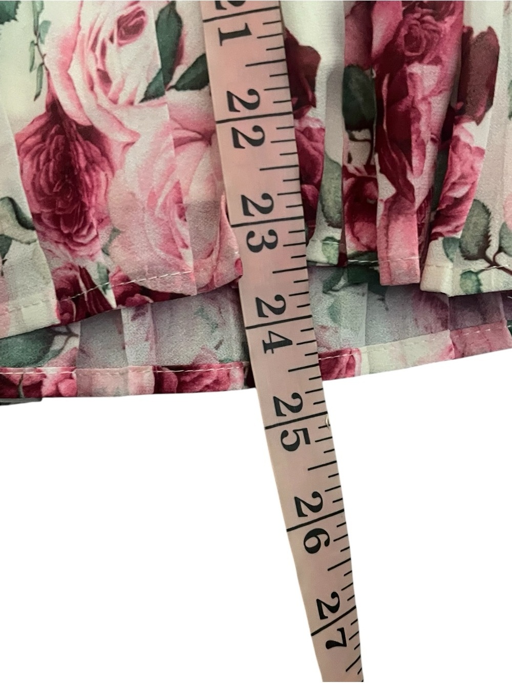 Aura Encourage Her Ivory Multi Floral Print Top Lace Yoke Ruffle Trim Pink M - Picture 6 of 7